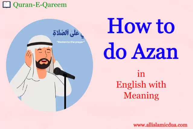 man calling azan in english text
